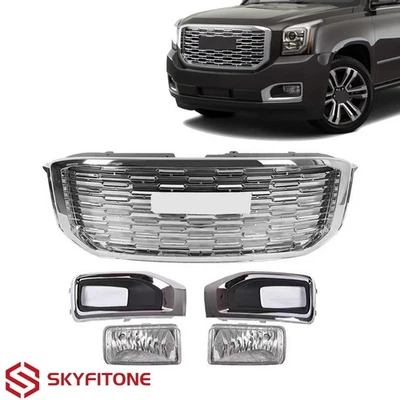 For 2015-2020 GMC Yukon XL Front Grille DL-Style Chrome Fog Light W/Bezels - Изображение 1 из 4