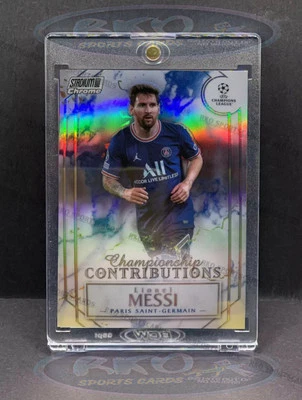 Lionel Messi RARE REFRACTOR TOPPS CHROME INVESTMENT CARD SSP WORLD CUP MVP MINT - Image 1 of 3