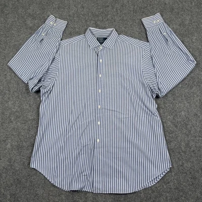 Camisa Polo Ralph Lauren XL Azul Estate Calce Clásico Rayas Con Botones Para Hombre Foto 1 de 4