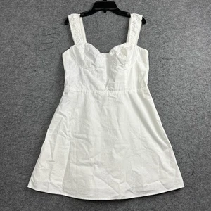 Abito Principessa Polly Donna 6 Bianco Mini A-Line, Spalline Increspate Cotone Dolce - Foto 1 di 7