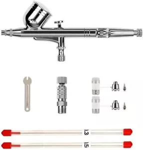 HUBEST 0.2/0.3/0.5Mm Dual-Action Gravity Feed Airbrush Gun Airbrush Painting Kit - Picture 1 of 4
