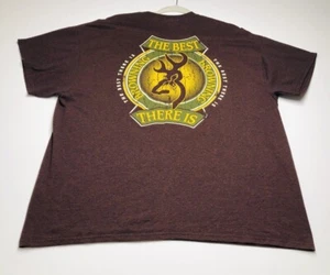 Browning T Shirt Mens Extra Large XL Brown Yellow Logo Outdoor Hunt Short Sleeve - Picture 1 of 8