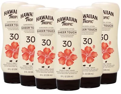 Hawaiian Tropic Sheer Touch Lotion, SPF 30, 8 oz - 6 Pack - Image 1 of 2
