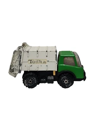 Vintage Tonka White and Green Garbage Truck Green Die Cast 4" - Image 1 of 4