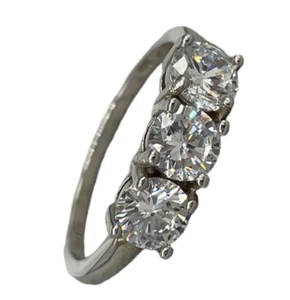 Anello femminile trilogy argento 925 pietre brillanti firmato By Simon elegante. - Foto 1 di 14