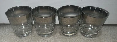 MCM Dorothy Thorpe Estilo Prata Fade Ombre 4 peças Conjunto Old Fashioned Rocks Glass - Imagem 1 de 4