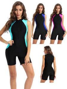 Women Swimsuit Rompers Bathing Suit Sporty Costumes One Piece Swim Jumpsuit - Picture 1 of 57