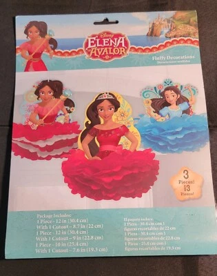New Elena of Avalor Princess Kids Birthday Party Hang Fluffy Decoration Disney - Image 1 of 4