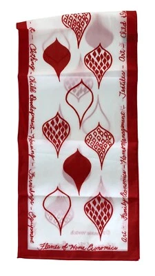 Vintage 60s Frankie Welch Pony Tail Wrap Scarf Red White 32 x 8" Brand New - Image 1 of 4