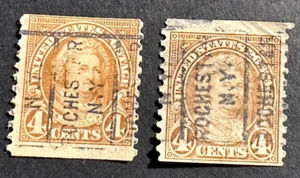 2 - 1923 US Stamps Sc # 601 - 4 Cent - Precancels - Rochester, NY - Used/NG/F-VF - Picture 1 of 2