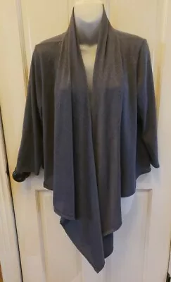 Van Heusen Studio Gray Waterfall Wrap Open Cardigan Size Large USA - Image 1 of 4