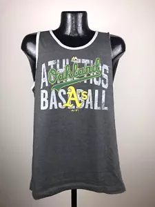 Men's Majestic Oakland Athletics Gray Valiant Victory Dual Blend Tank Top NWT M - Picture 1 of 4