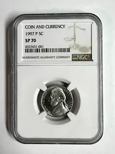 1997 P NGC SP70 finitura opaca Jefferson nichel moneta e moneta set bianco LB - Foto 1 di 3