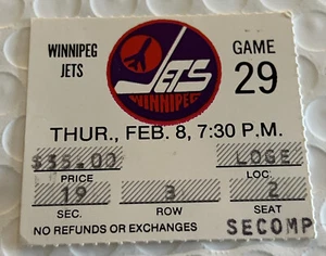 Vintage Winnipeg Jets VS Los Angeles Kings 2.8.1990 Hockey Ticket Stub - Bild 1 von 2