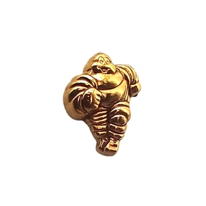 VTG Michelin Man Bibendum Lapel Pin Gold Tone Tire Mascot Running Small Badge - Picture 1 of 10