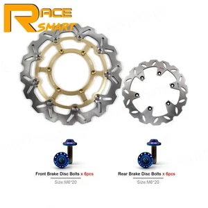 Front Rear Brake Rotors + Bolts Screws For Suzuki DRZ 400 SM DRZ400SM 2005-2021 - Picture 1 of 18