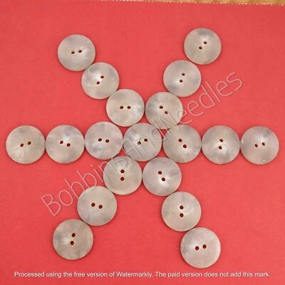 Set of 10 Vintage Galalith Buttons Ø 23mm Grey Flat Casein Retro Buttons Sewing - Image 1 of 4