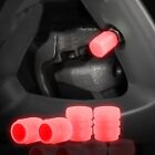 Shiny Red Tire Valve Cap Covers Glow In The Dark 4Pcs Long lasting Glow