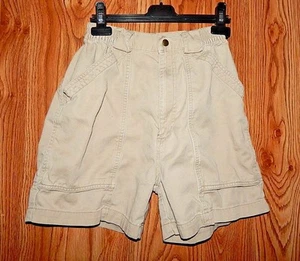 LL BEAN Shorts Kids KHAKI Tan 100% Cotton Size Large (6x-7) - 4 DEEP POCKETS - Picture 1 of 3