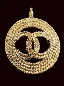 Collar CHANEL Top AUTÉNTICO Cadena Coco CC Ken Motivo Moneda Colgante EXCELENTE Gargantilla Oro - Imagen 1 de 3