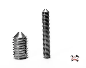 Perni filettati/viti vermi con punta DIN914 da M2 a M5 acciaio inox V2A - Foto 1 di 5