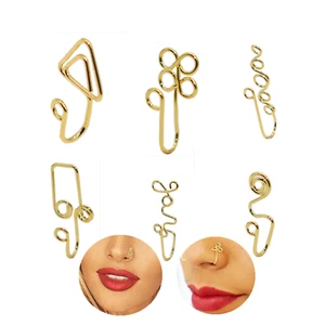 6Pcs African Nose Cuff Non Fake Ring For Women Piercings 04 - Picture 1 of 8