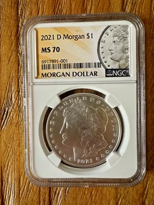 2021 D Morgan Silver Dollar Coin ~ NGC MS70 ~ Denver Mint - Picture 1 of 2
