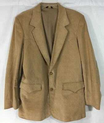 Pioneer Wear Camel Corduroy Vintage Western Blazer Sportcoat Rockabilly 40 L - Image 1 of 4