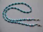 Beaded Spectacles/Sunglasses Chain - Turquoise  & White Colour Beads