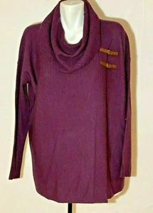 Women Fine Merino Wool Sweater Large Berry Wine NWT New Open Front Maternity - Picture 1 of 9