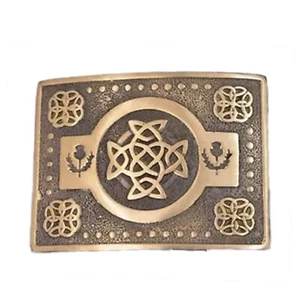 Men’s Scottish Kilt Belt Buckle Celtic Knot Antique Kilt Belt Buckles Thistle - Picture 1 of 4