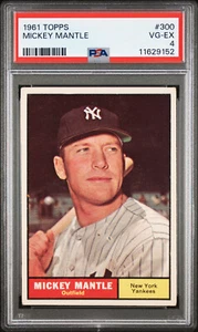 1961 Topps #300 Mickey Mantle PSA 4 CENTERED & NO CREASES - Bild 1 von 2