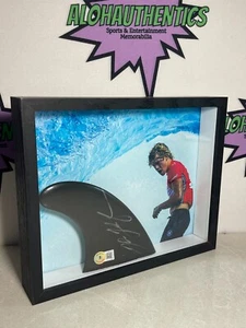 JOHN JOHN FLORENCE SIGNED SURF FIN WSL 8X10 PHOTO SHADOW BOX FRAMED WORLD CHAMP - Picture 1 of 1