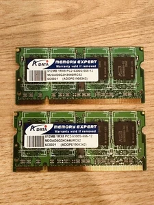 2 X 512GB 1Rx8 PC2-5300S-555-12 SODIM RAM - Picture 1 of 1