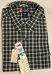 *CAMISA CHAPS VINTAGE LAVADA A CUADROS BOTÓN HOMBRE GRANDE NUEVA - Imagen 1 de 2