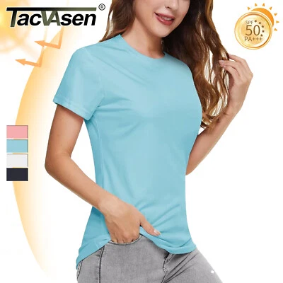 Women's UPF 50+ Sun Shirts UV Protection Short Sleeve Rash Guard Quick Dry Tops