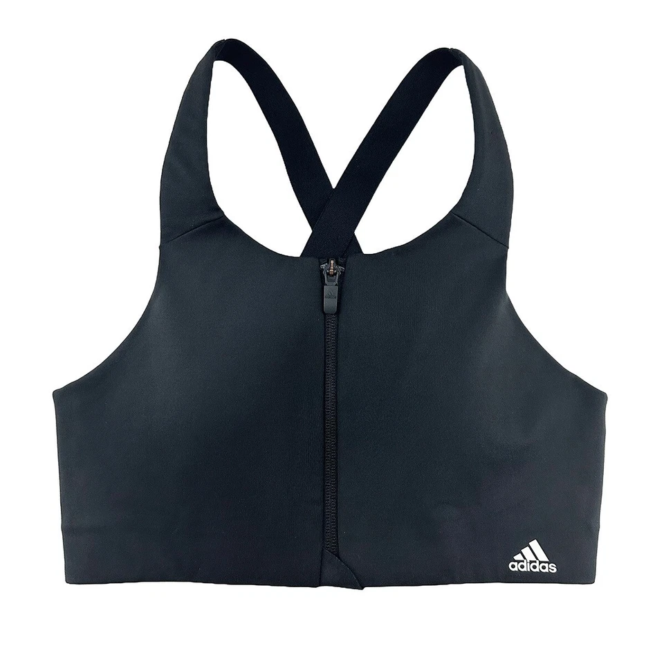 Sujetador deportivo ADIDAS Ultimate con cremallera frontal de alto impacto • Pequeño/Mediano • Negro Foto 1 de 4