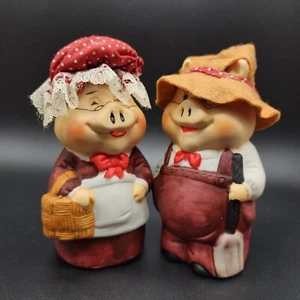 Critter Bells "Mr & Mrs Farmer Pig" Weihnachtsglocke handbemalt Biskuitporzellan - Bild 1 von 8