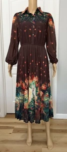 HANAE MORI Shirt Pleated Midi Dress - Picture 1 of 11