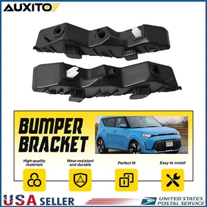 Pair for Kia Soul 2020-2024 Front Bumper Bracket LH RH Black Mounting 86552K0000 - Picture 1 of 11