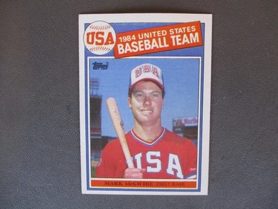 Tarjeta de béisbol 1984 del equipo de Estados Unidos, Mark McGWIRE Topps Foto 1 de 4