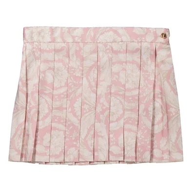 Young Versace Girls Barocco Print Pleated Skirt - Image 1 of 3