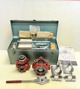 PIPEMASTER TEE-TURNER SET ERIE TOOL COMPLETE SET WITH EXTRAS GREAT SHAPE - Picture 1 of 21