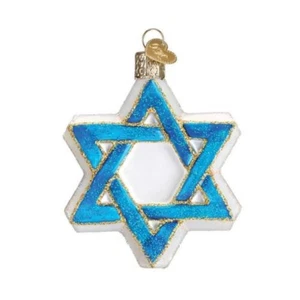 Old World Christmas Jewish Star of David Glass Holiday Ornament FREE BOX 22033 - Picture 1 of 2