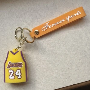 Kobe Bryant LA Lakers Forever Sports Rubber Keychain #24 Gold Yellow Purple RIP - Picture 1 of 1