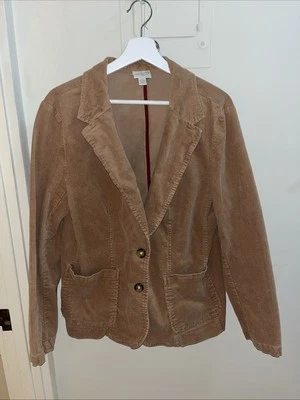 St. John’s Bay Women's Corduroy Blazer Jacket with Front Pockets XL Khaki - Image 1 of 4