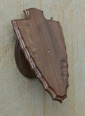 Black Walnut Arrowhead Deer European Skull Mnt Wall/Table Pedestal - Image 1 of 2