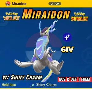 XXXL MAX SIZE SHINY MIRAIDON ✨ Pokemon Scarlet and Violet 6IV, Holds Shiny Charm - Picture 1 of 4