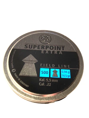 RWS Superpoint Extra .22 5.5mm Airgun Pellets Full tins of 500 from UK Seller - Bild 1 von 2
