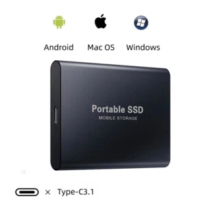 NEW 2TB External Hard Drive USB 3.0 HDD Memory for PC Laptop Phone - Foto 1 di 4
